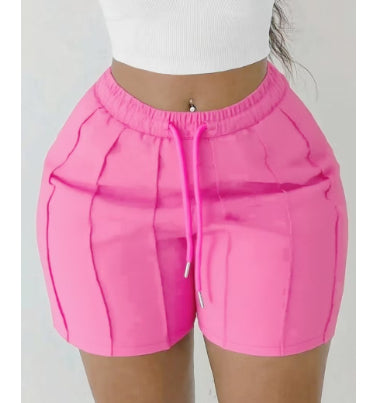 Women's Summer Solid Color Casual Drawstring Shorts