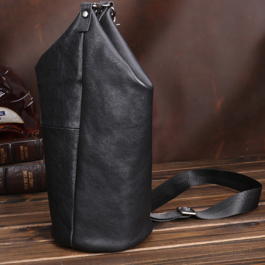 New Leather Men's Chest Bag Fashion Casual Riding Cross-body