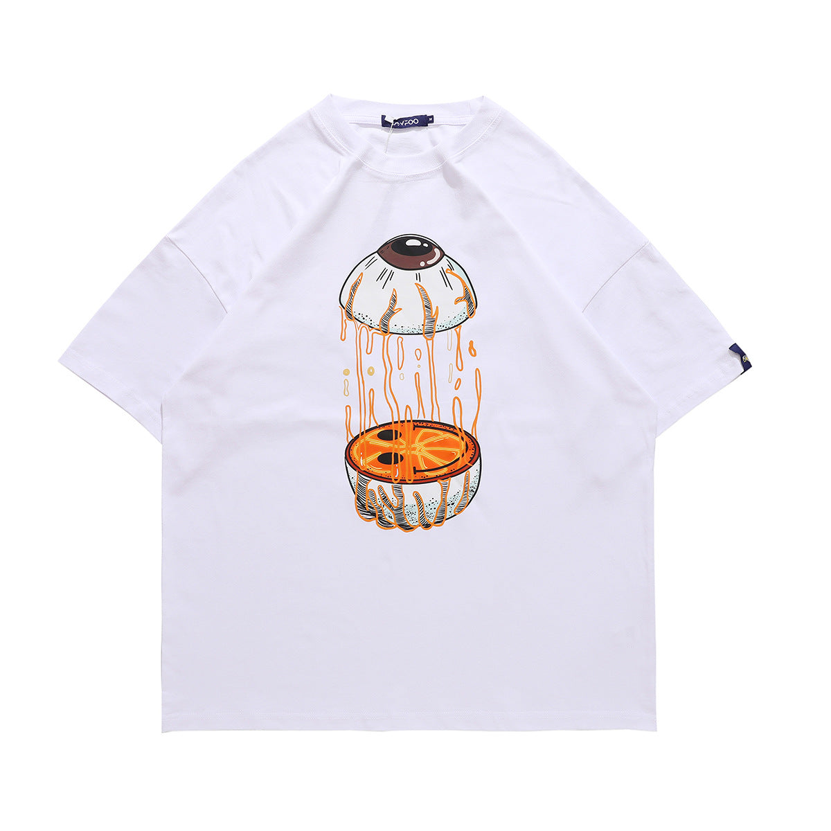 Eye Print Oversize Couple Short-sleeved T-shirt Men And Women Can Wear
