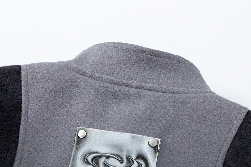 Men's Autumn And Winter Special-interest Design Woolen Patchwork Jacket Coat