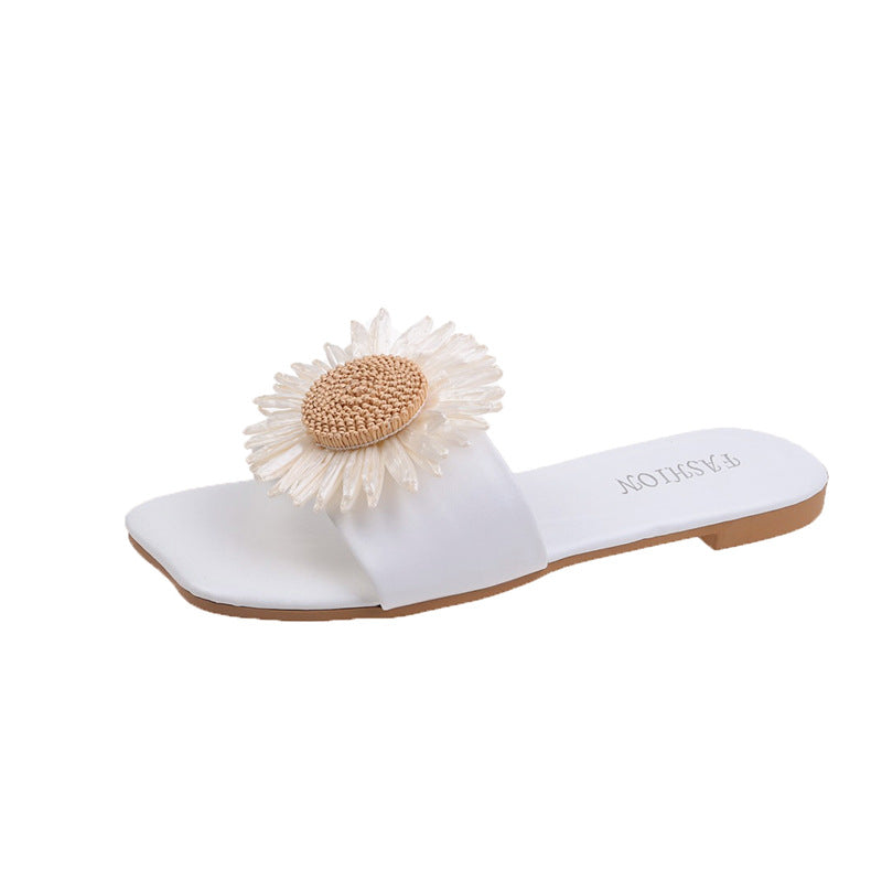 Student Flat Sandals Flower Soft Summer Slippers