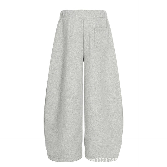 Starry Embroidery Fleece Lined Casual Pants For Women Loose Fit Trousers