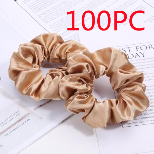 European And American Cloth Circle Head Rope Pure Color Headdress Hair Rope