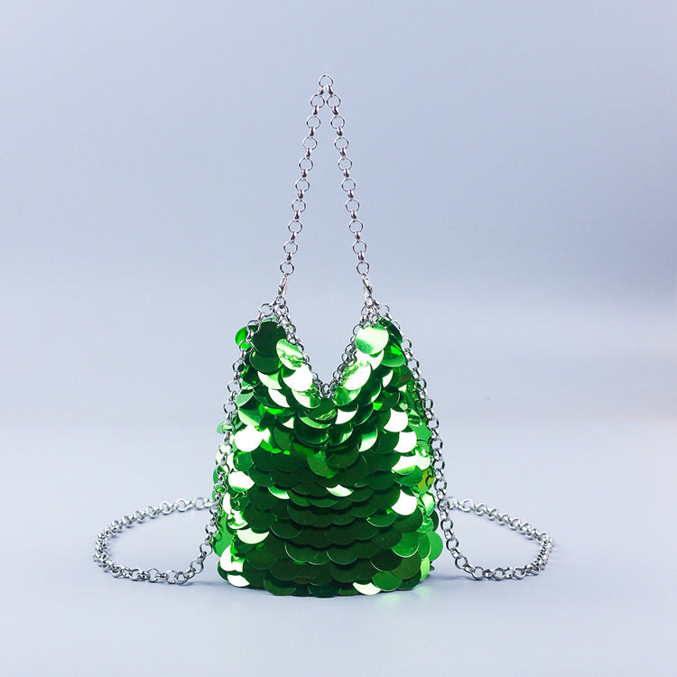 Woven Banquet Sequined Mobile Phone Bag Crossbody Female