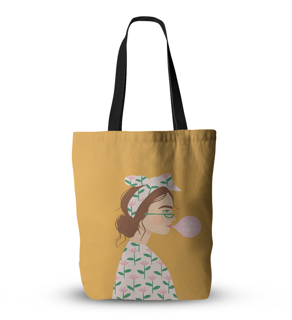 New oil painting girl canvas bag