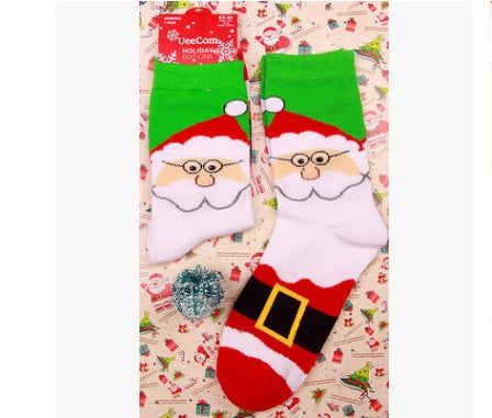 Old man elk snowman cotton women's socks