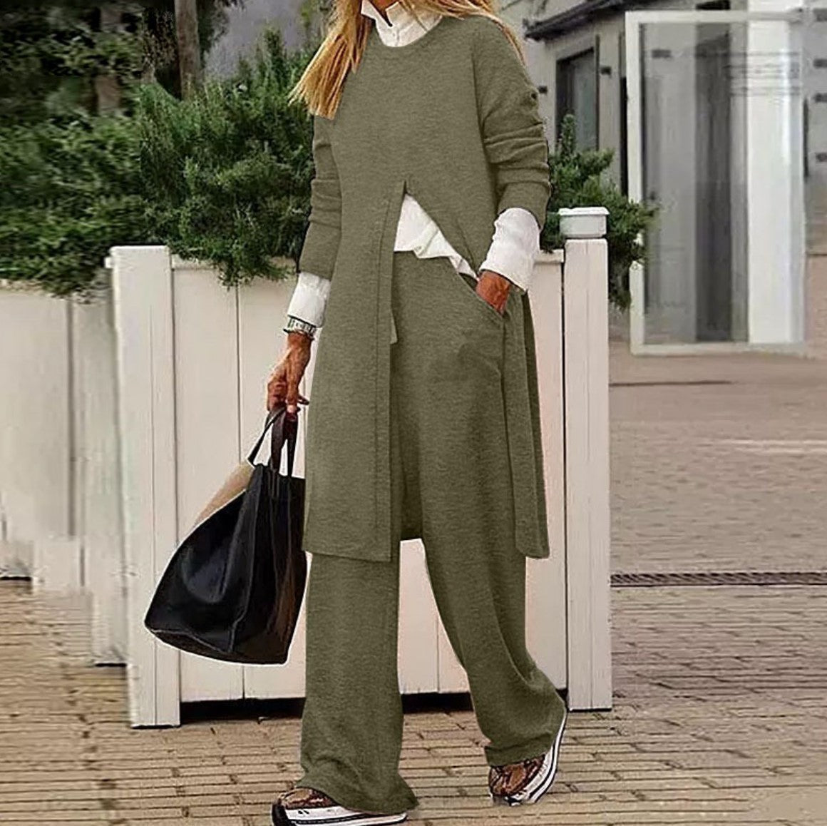 Autumn And Winter Leisure Two-piece Set For Women