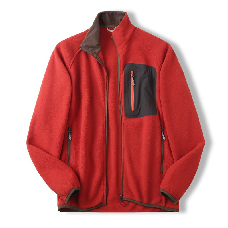 Quick Warm Quick Hot Velvet Men's Stand Collar Polar Fleece Jacket