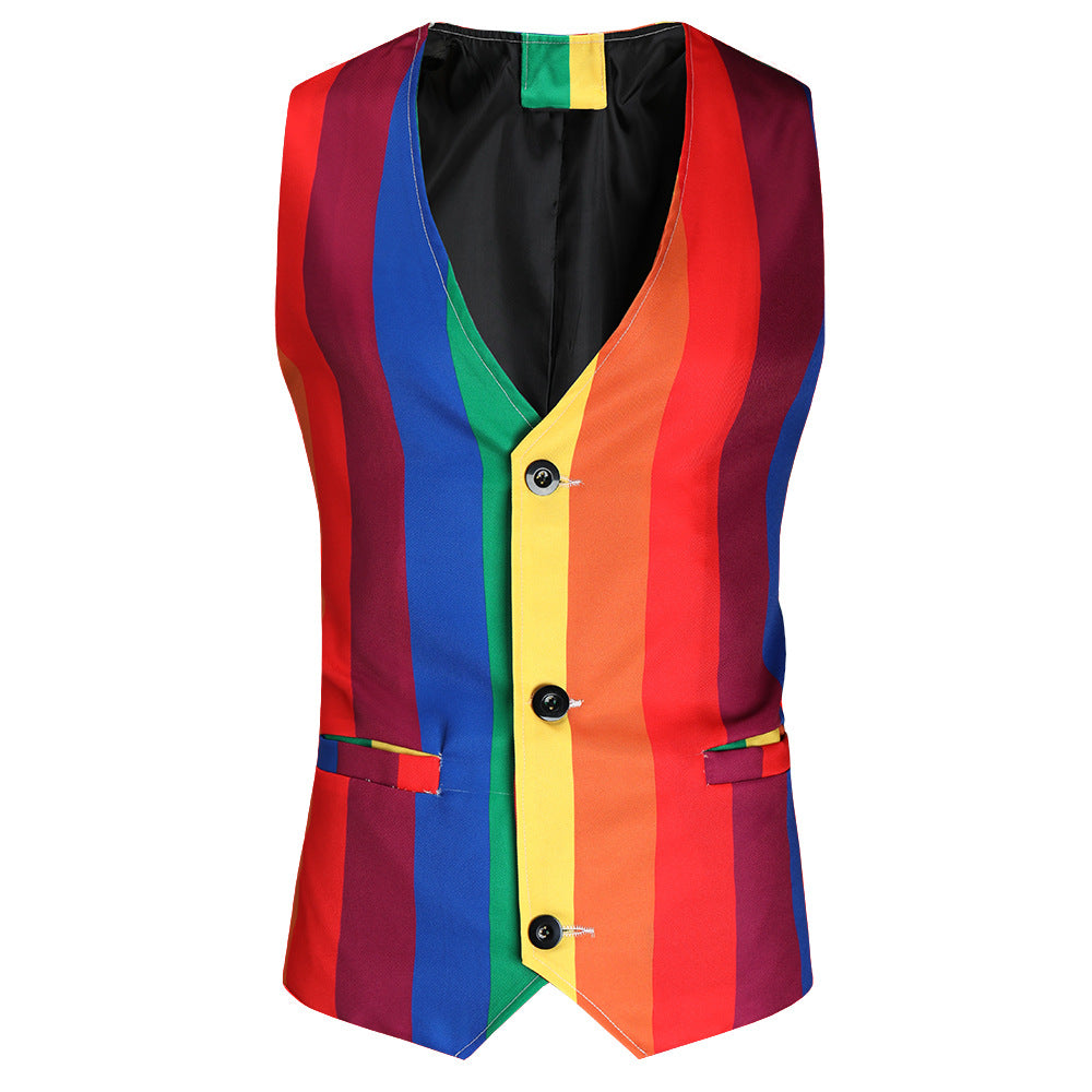 Christmas Printed Suit Men's Three-piece Suit