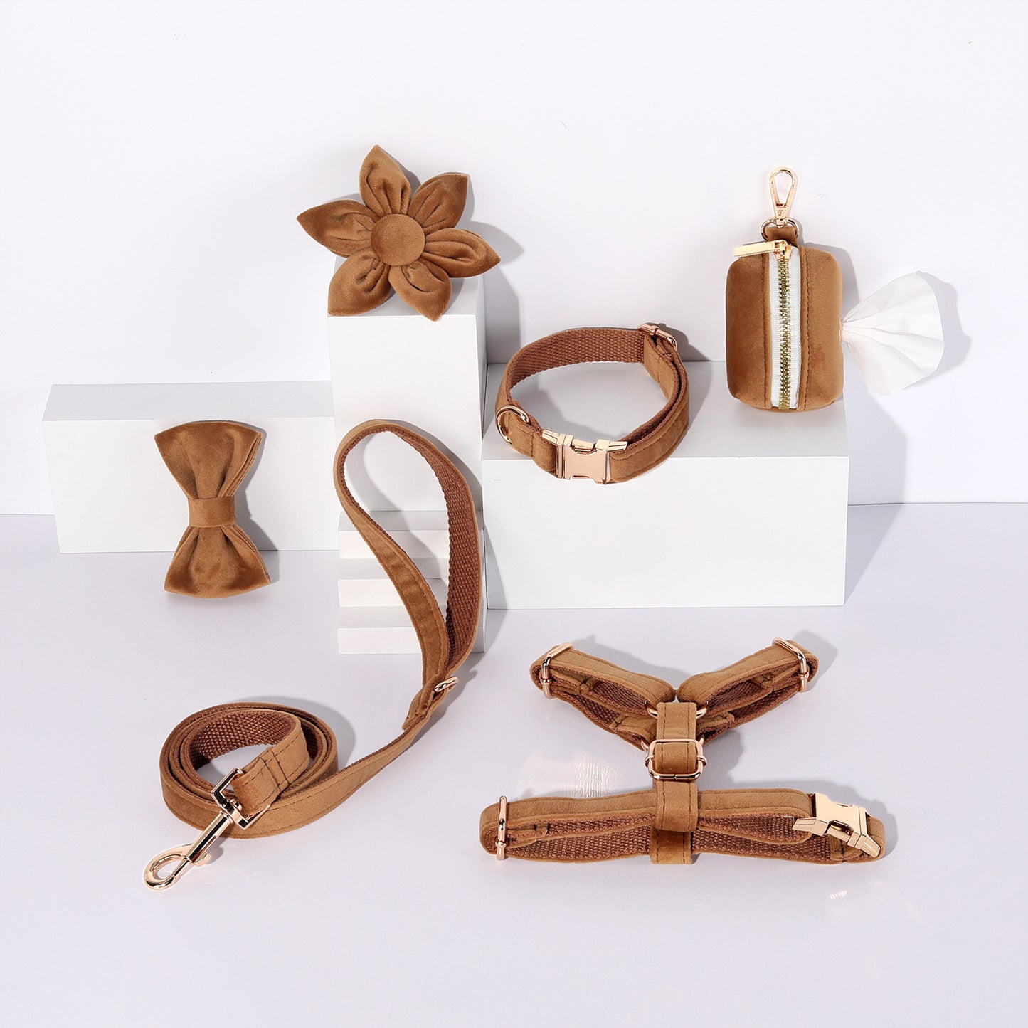 Pet Dog Lettering Collar Walking Velvet Hand Holding Rope