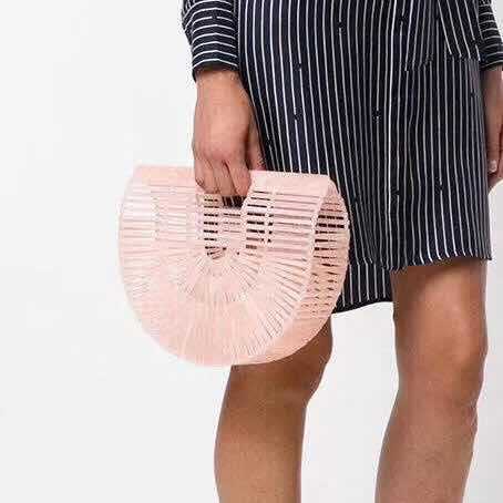 Bambusvævet taske Rattan Kreativ strandhåndtaske til kvinder