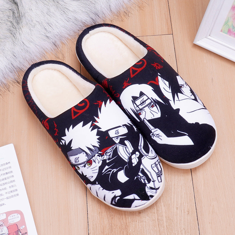Lovers Non-slip Velvet Home Slippers Cotton Sippers