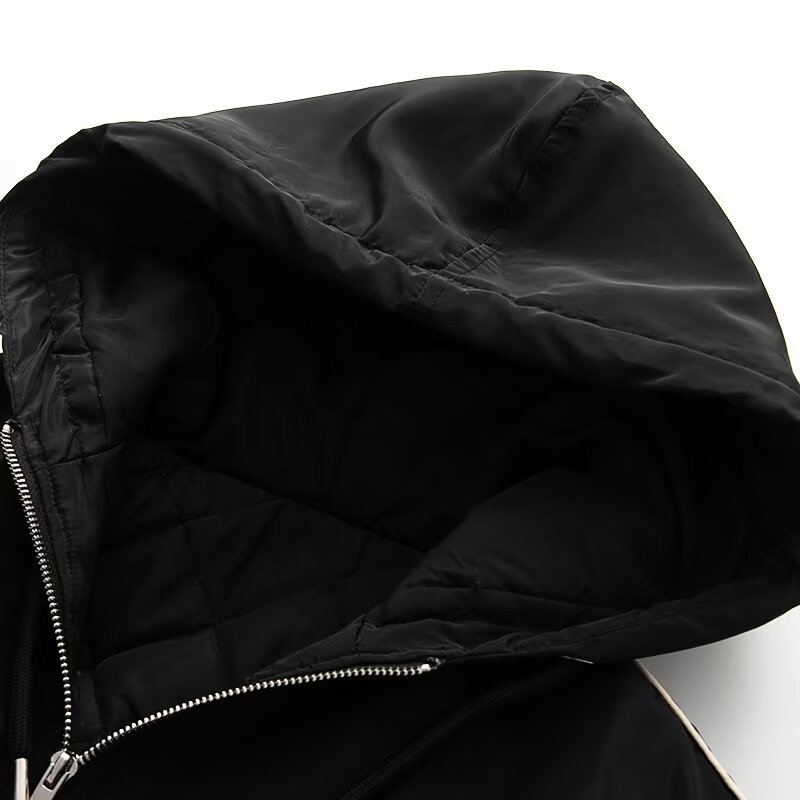 Contrast Color Trim Long Sleeve Warm-keeping Cotton Clothing Jacket Coat