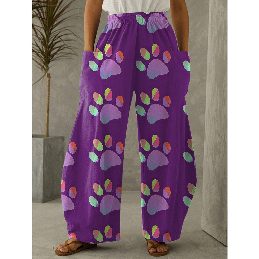 Printed 3D Trendy Irregular Wide-leg Pants
