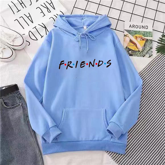 Dame hættetrøje med lange ærmer og 'Letter Friend'-print