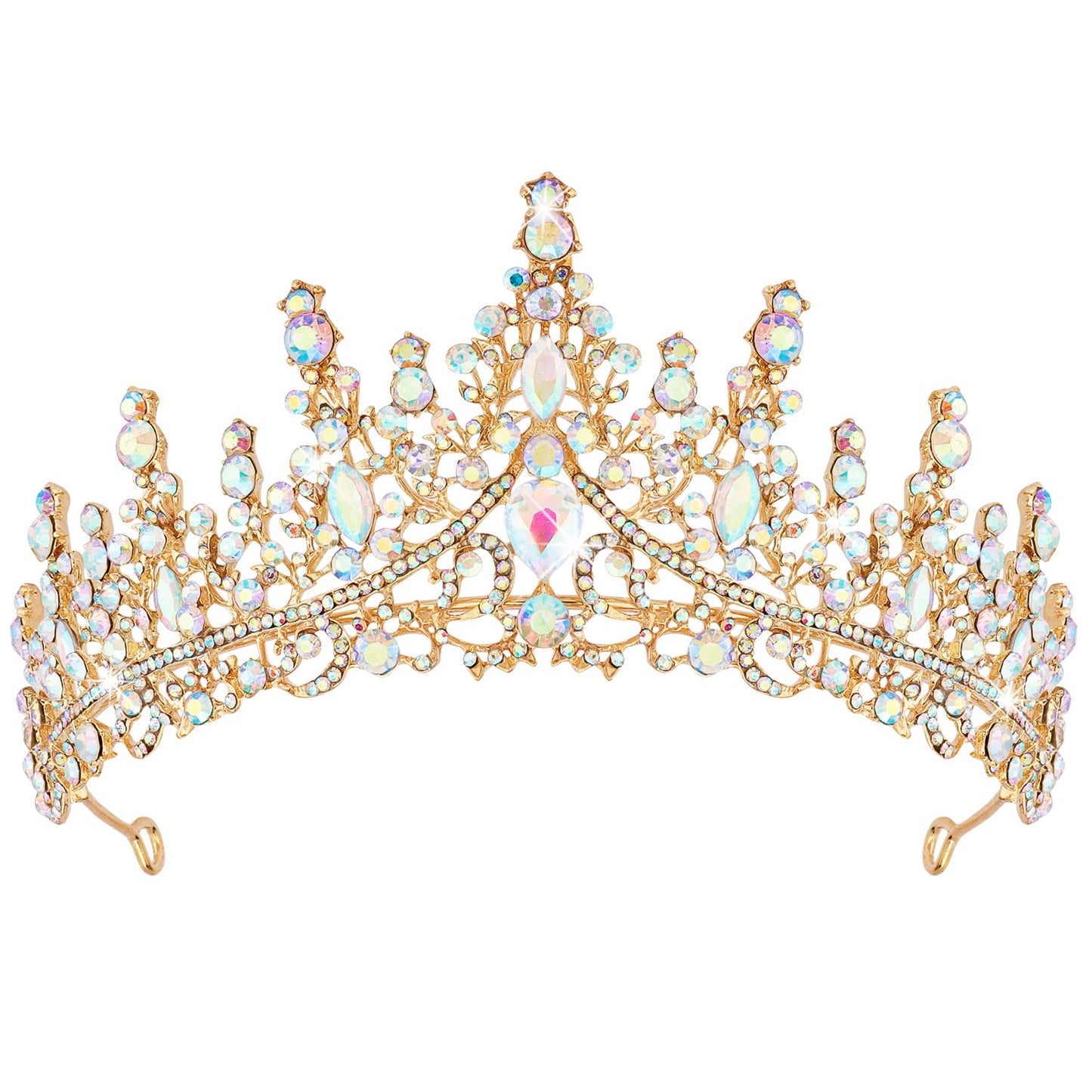 Silver Tiara and Crown for Women Crystal Queen Crowns Rhinestone Princess Tiaras for Girl Bride Wedding Hair Accessories for Bridal Birthday Party Prom Halloween Cos-Play Costume Christmas