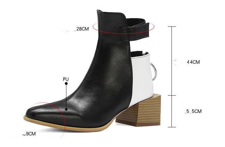 Martin Boots Women's British Large Size Thick Heel Short Boots