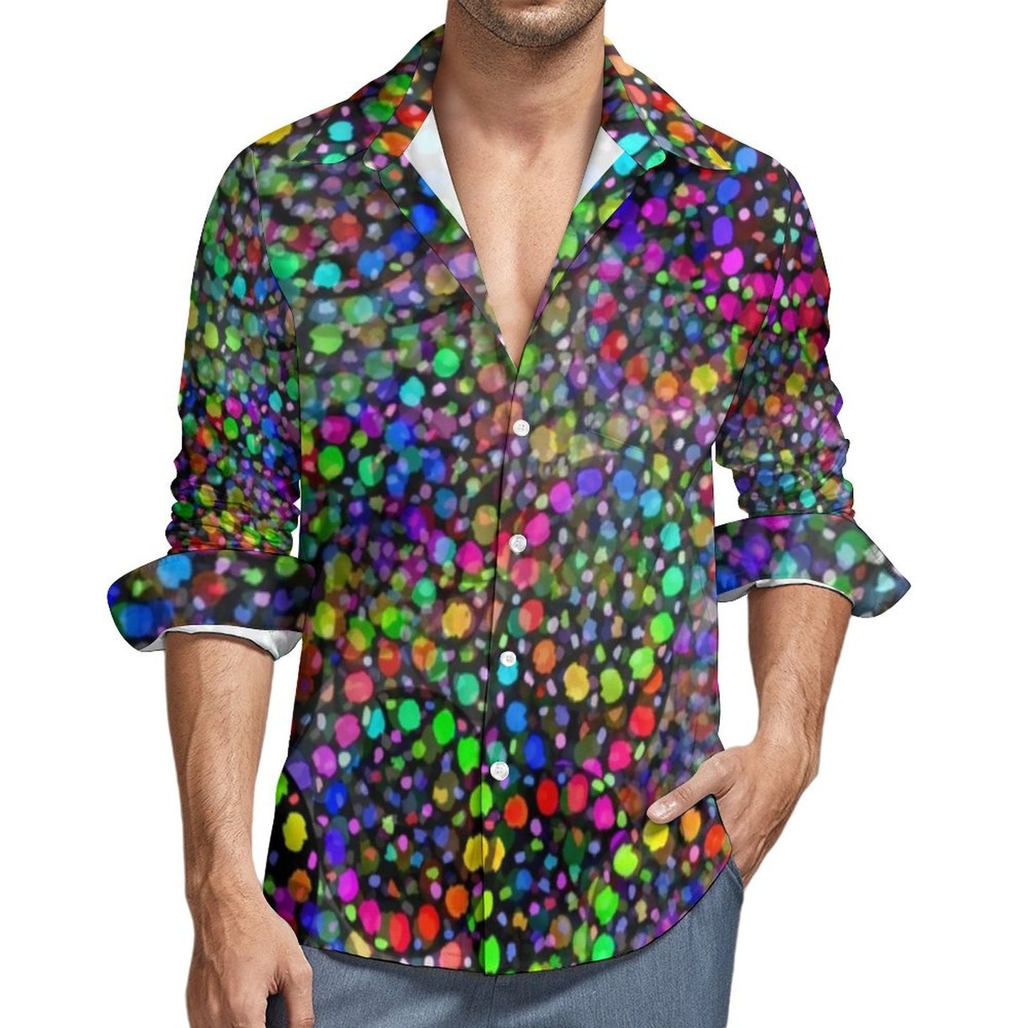 Men's Long Sleeve Digital Printing Shirt