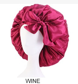 Women's Shower Hair Care Solid Color Lace-up Large Round Hat