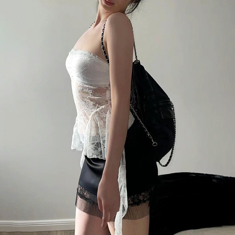 Womens Mesh Personalized Sheer Fashion-Forward Top