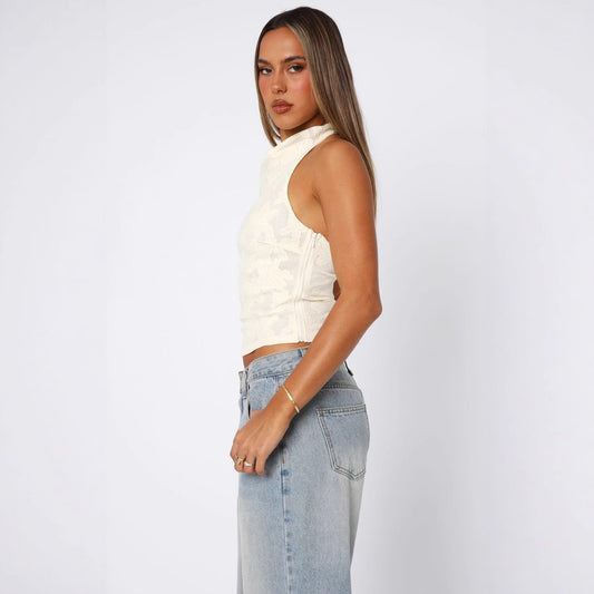 Chic Sexy Form-fitting Backless Top