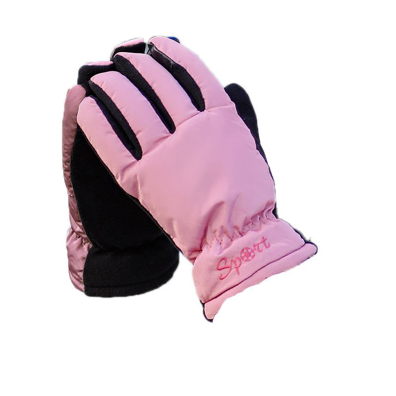 Cycling plus velvet windproof ski riding electric bike gloves
