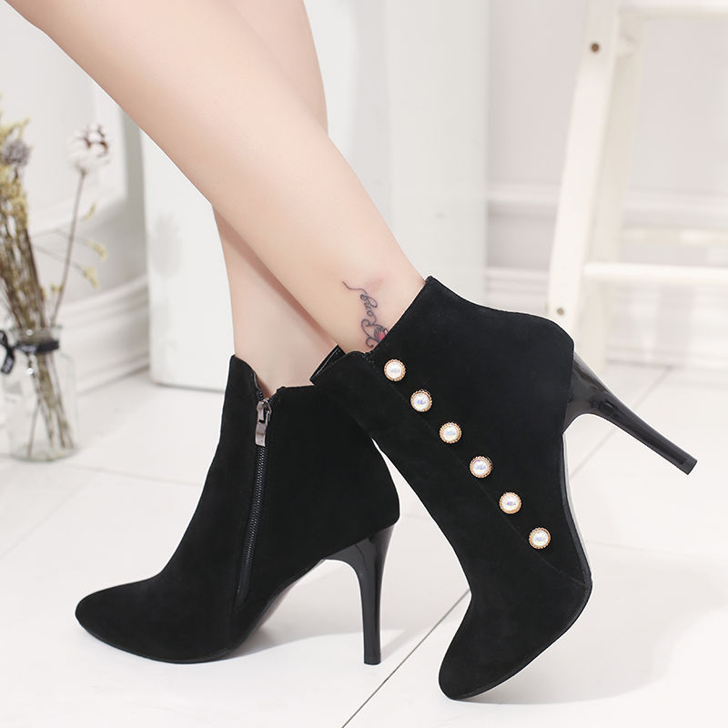 High Heeled Pointed Toe And All Match Warm Women's Shoes