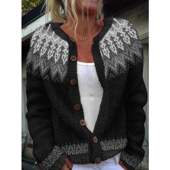 Women's Simple All-match 3D Digital Pattern Printed Sweater