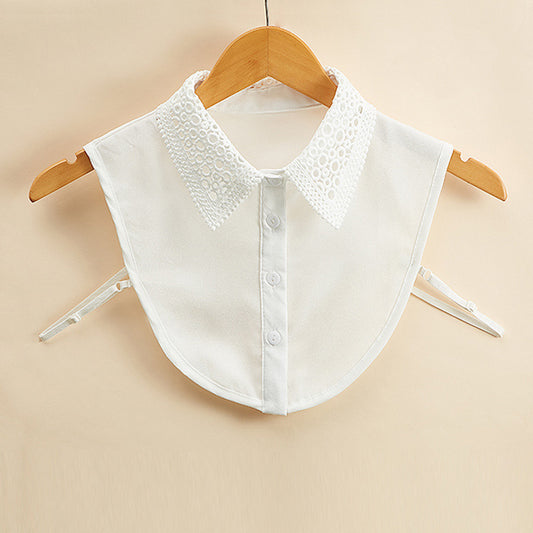 Female Hollow Lace Monochromatic Lace Fake Collar