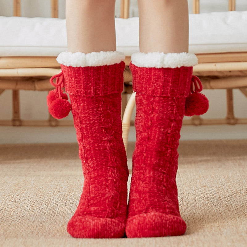 Women's thickened plus velvet floor socks