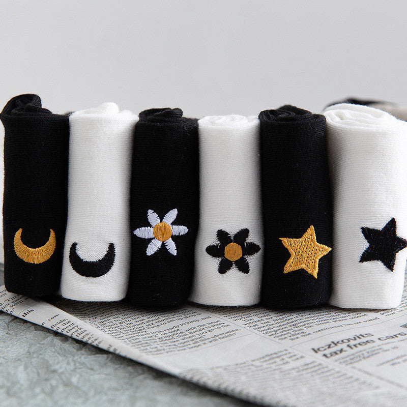 Stars And Moon Pure Color High-top Stockings Jk Socks Tide Socks