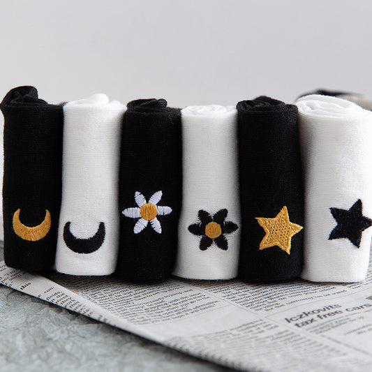 Stars And Moon Pure Color High-top Stockings Jk Socks Tide Socks