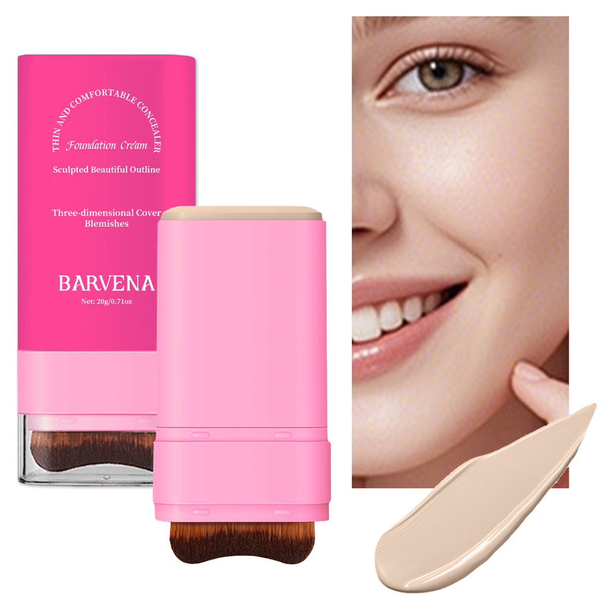 20g Eraser Foundation Stick With Brush For Brightening Skin Tone