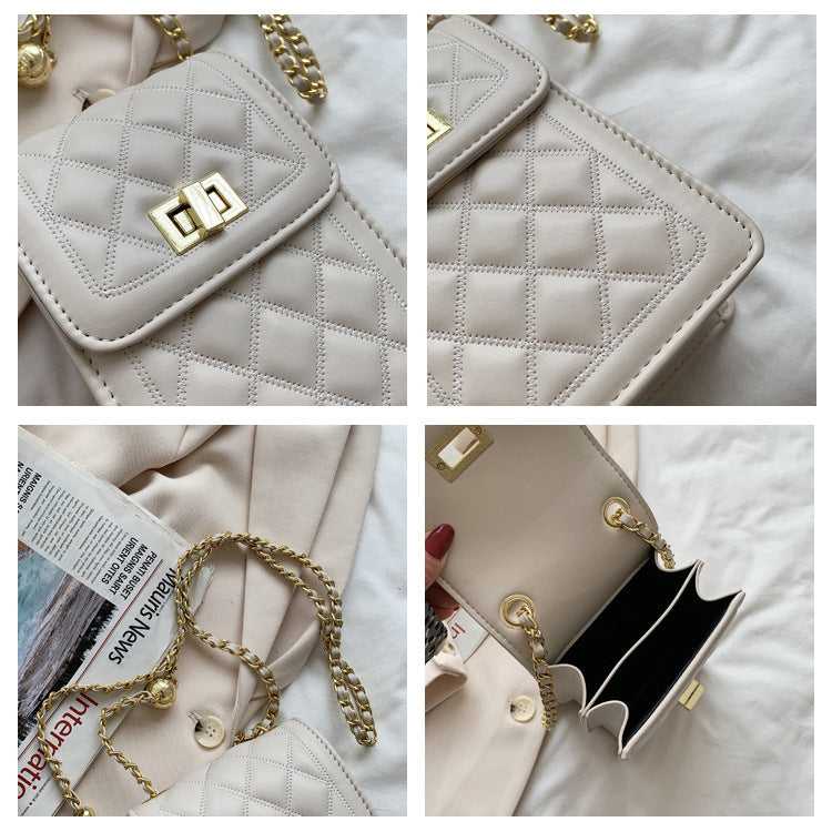 Messenger Shoulder Bag Korean Style Fashion Small Fragrance Style Rhombus