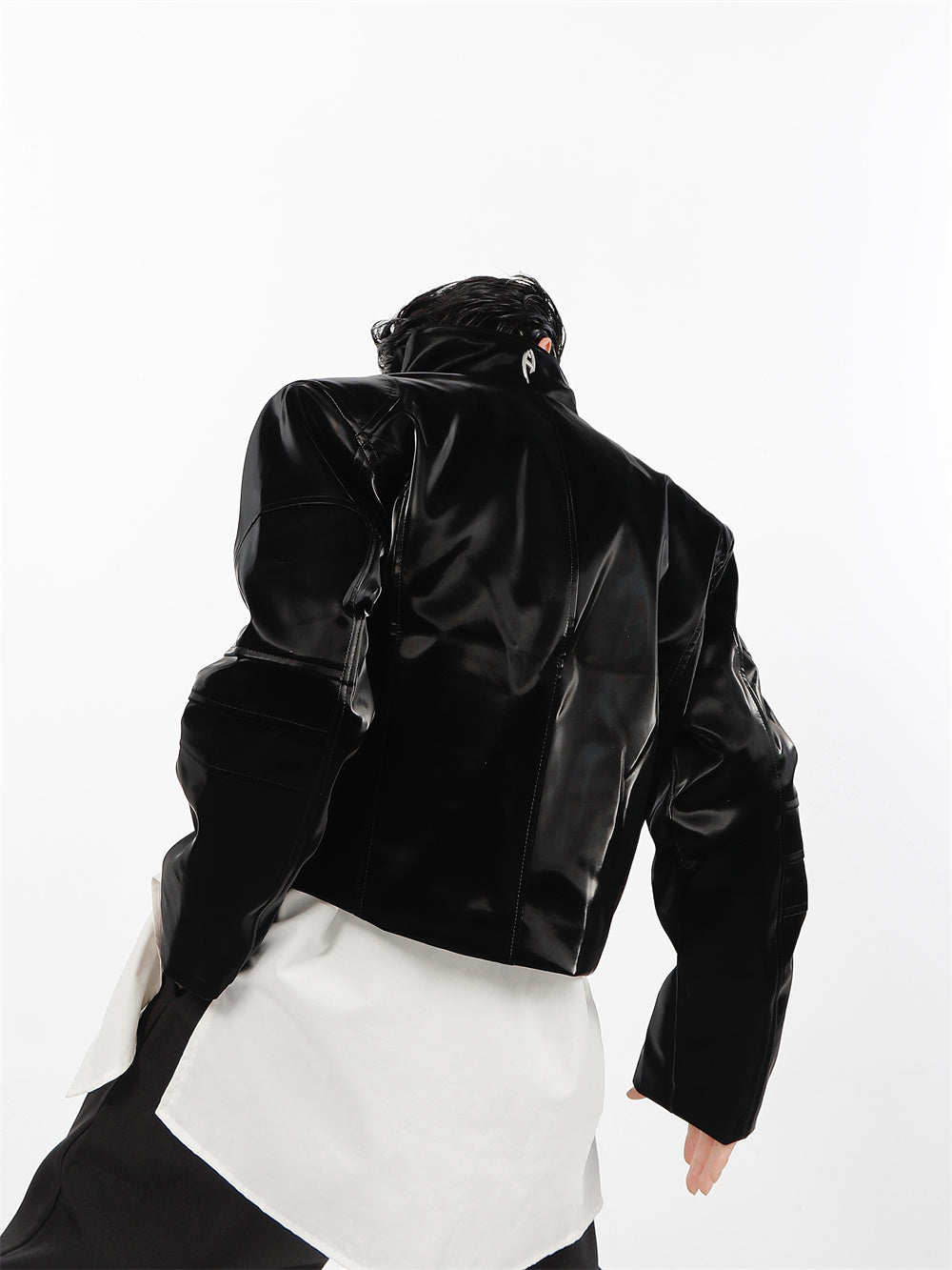 Niche Shiny Stand Collar Jacket