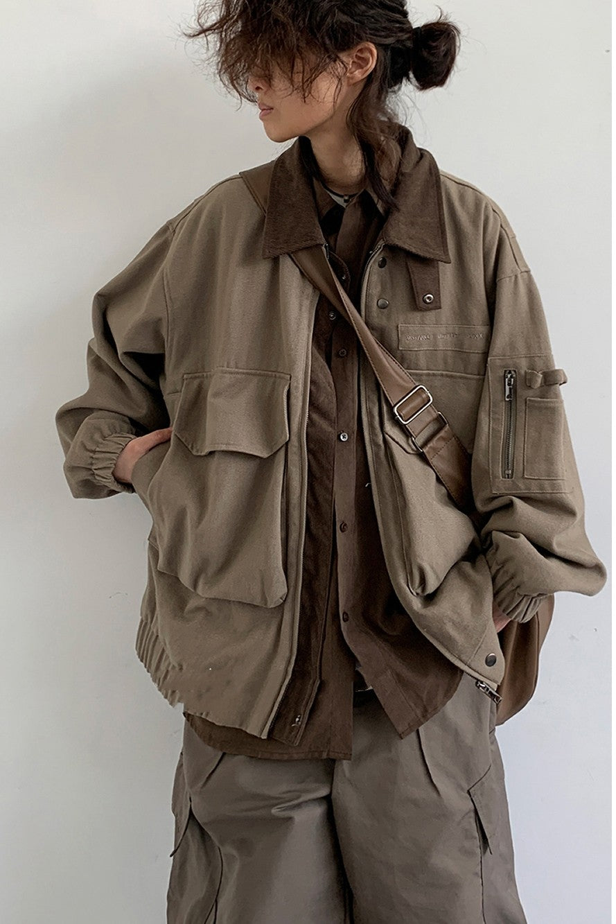 Loose Patchwork Large Pocket Wasteland Jacket