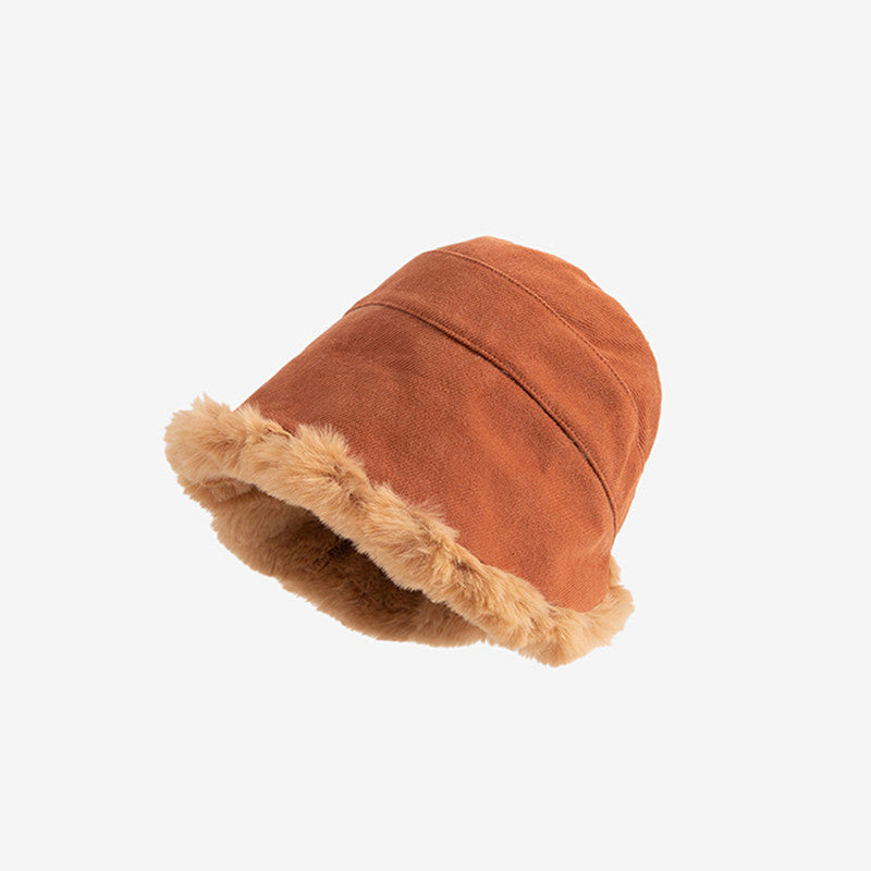 Warm Velvet Fashion Face-covering Basin Hat
