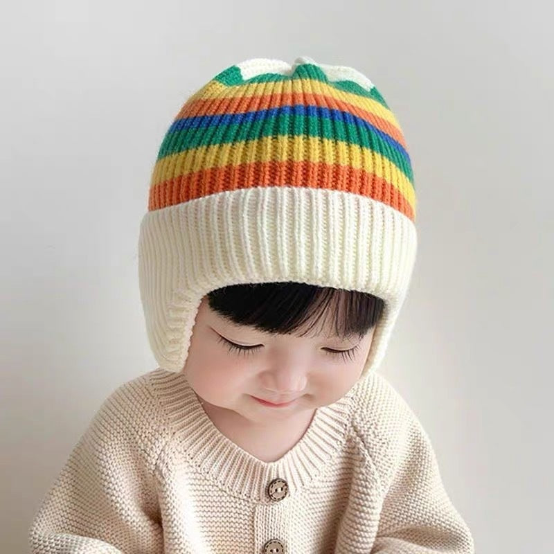 Girls' Knitted Wool Keep Warm Earmuffs Hat
