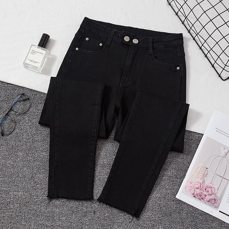 High-rise slim-fit skinny pencil cropped pants