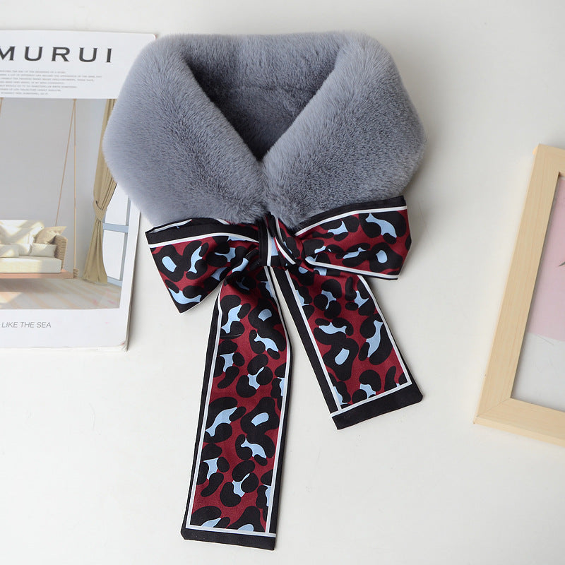 Leopard solid color scarf