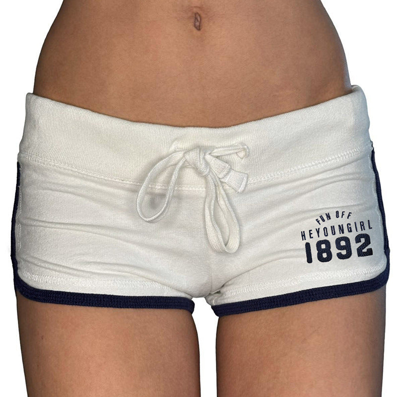 American Preppy Style Digital Printing Contrast Color Sports Shorts