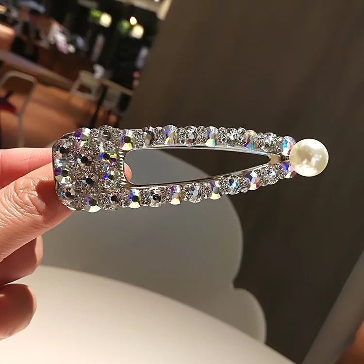 Super Flash Rhinestone Pearl Hairpin
