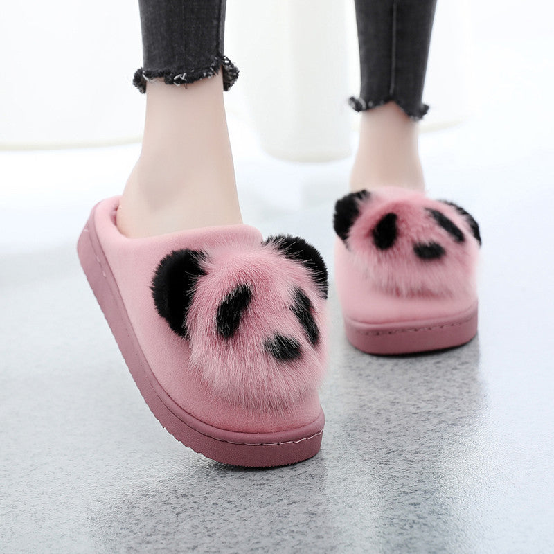 Cute cartoon panda cotton slippers