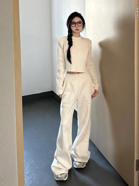 Autumn And Winter Fleece-lined Thick Casual Sports Pants For Women