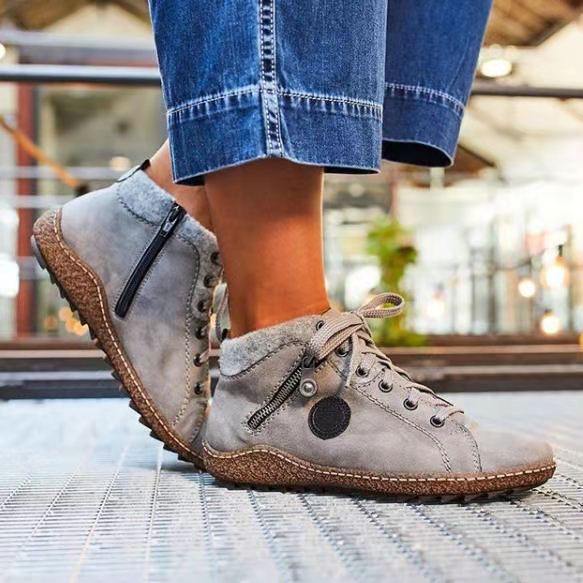 Solid Color Ladies Artificial PU Casual Short Boots