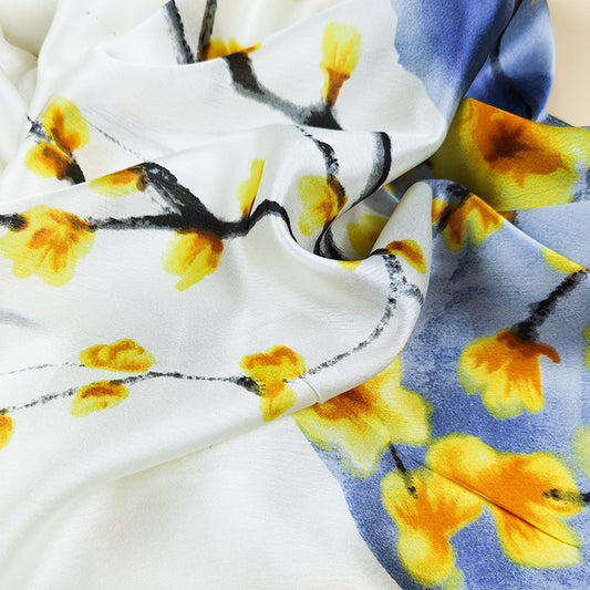 Outdoor All-match Printed Silk Scarf Women's Thin Silk Sunscreen And Breathable