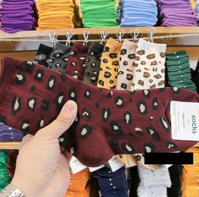 Leopard socks, female leopard, personality, tide, autumn and winter, Korean version, stockings