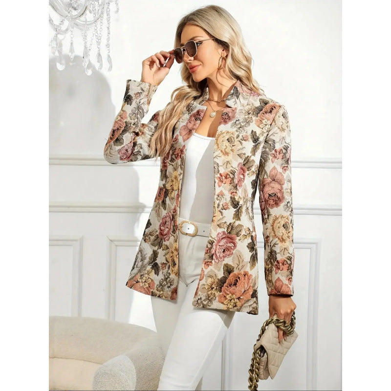 Modischer Anzug Damen Freizeit Bedruckte Jacke