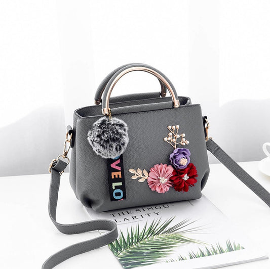 Color Flowers Shell Women's Tote Leather Clutch Bag