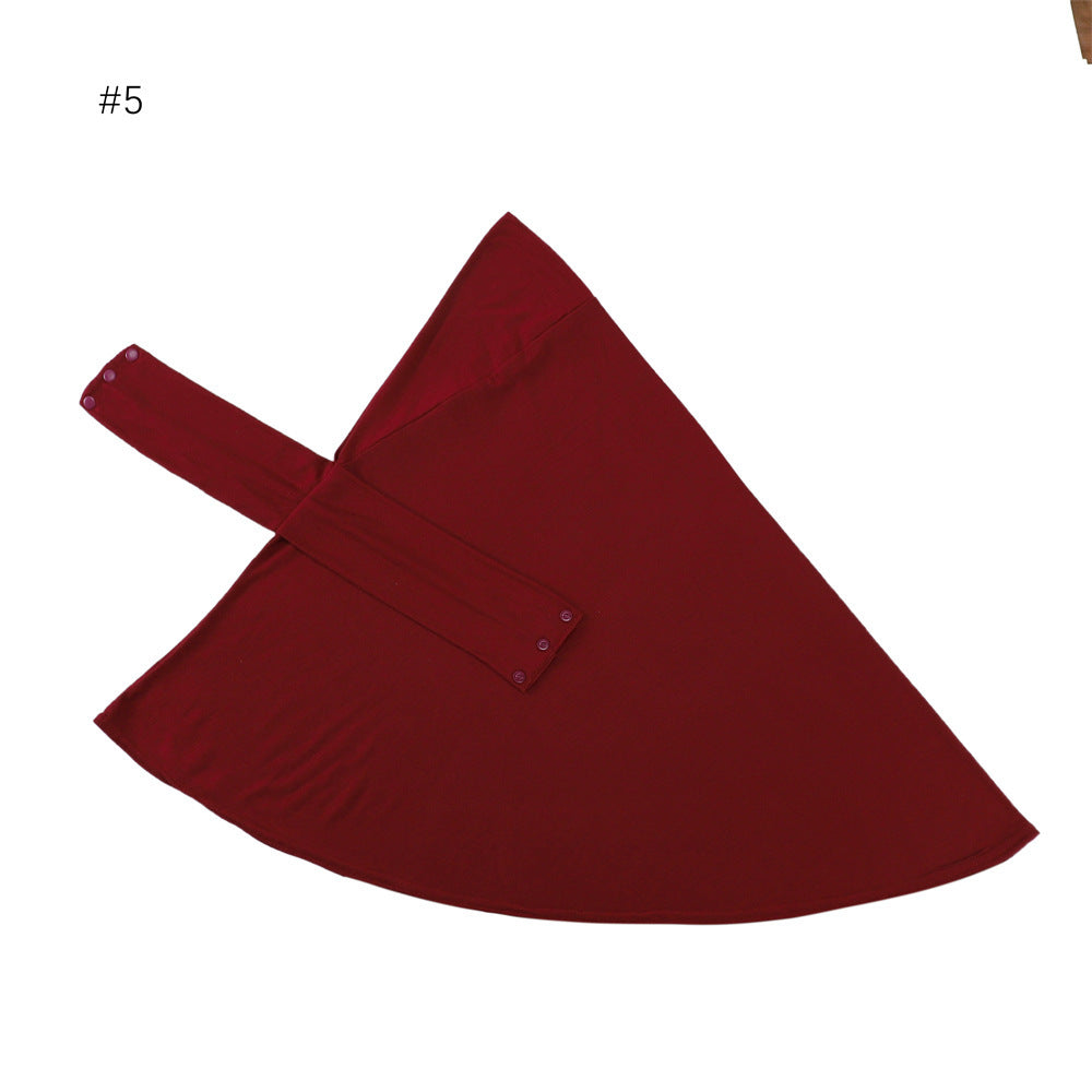 High Elastic Multi-color Modal Breathable Strap Button Cap Solid Color Scarf